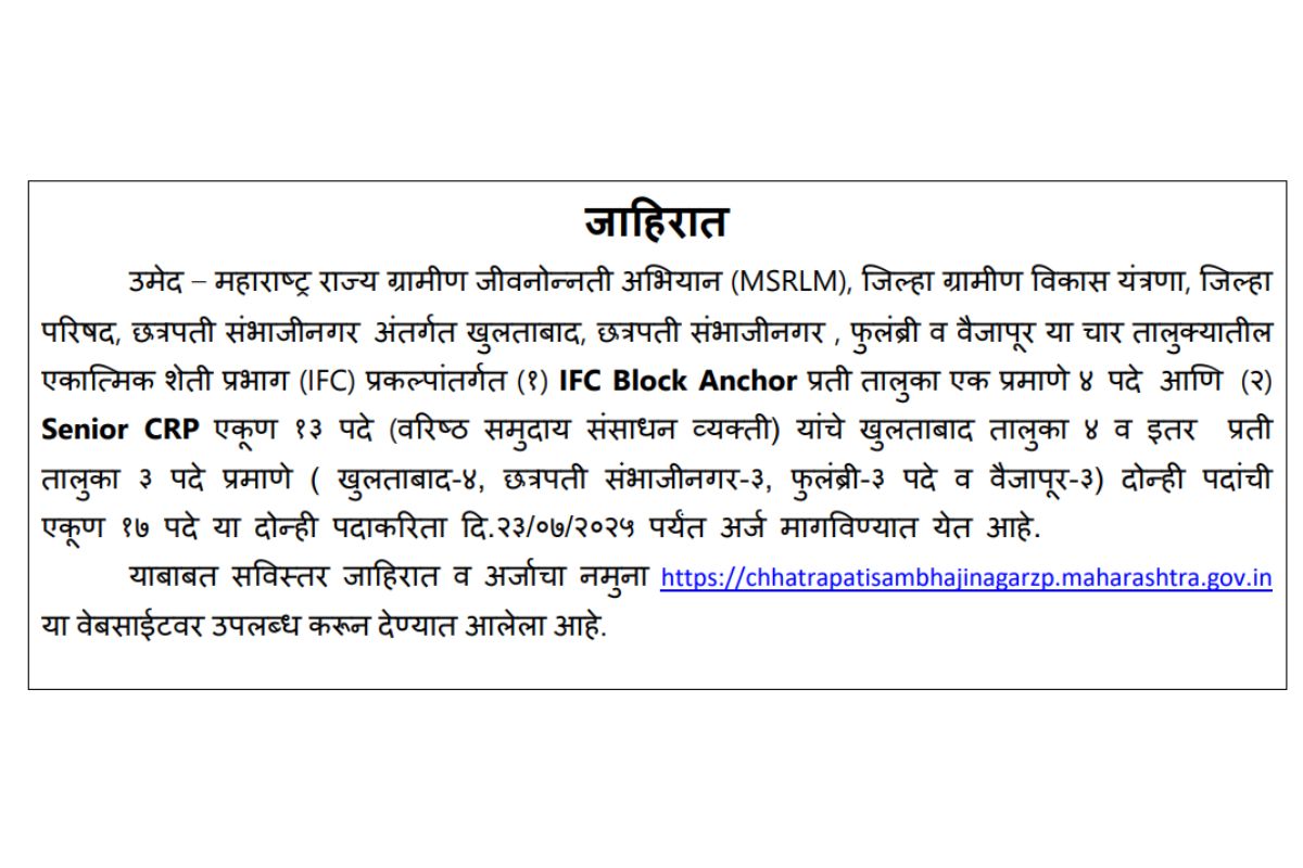 MSRLM Recruitment 2025